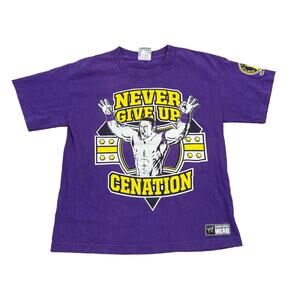 Vintage WWE John Cena Never Give Up Cenation T Shirt Women's S Y2K